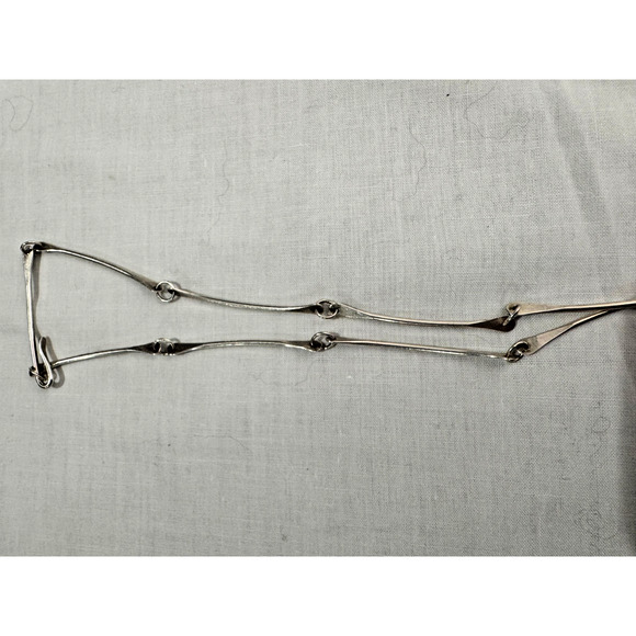 Modernist Sterling Silver Pendant Large 4" Hinged Green Eilat? Cabochon 62 Gr - Picture 11 of 16